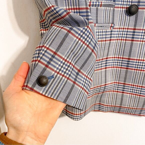 Rag & Bone Elise Check Double Breasted Blazer Jacket 6 - Picture 6 of 11